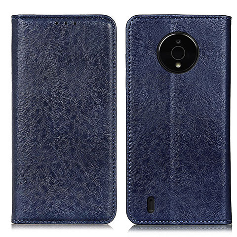 Custodia Portafoglio In Pelle Cover con Supporto K01Z per Nokia C200 Blu