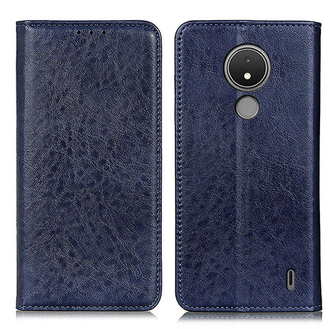 Custodia Portafoglio In Pelle Cover con Supporto K01Z per Nokia C21 Blu