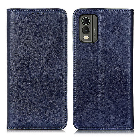 Custodia Portafoglio In Pelle Cover con Supporto K01Z per Nokia C210 Blu