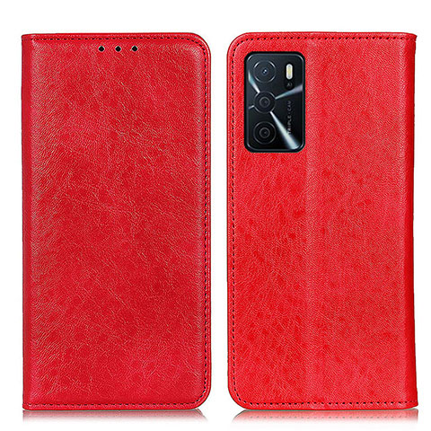 Custodia Portafoglio In Pelle Cover con Supporto K01Z per Oppo A16s Rosso