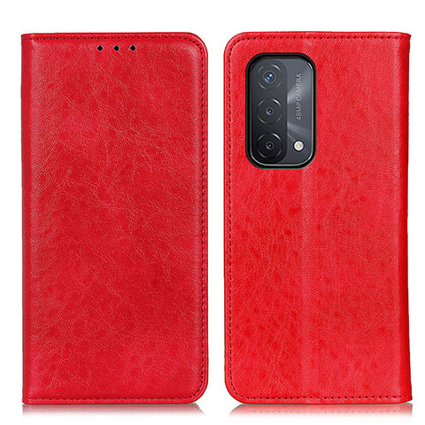 Custodia Portafoglio In Pelle Cover con Supporto K01Z per Oppo A54 5G Rosso