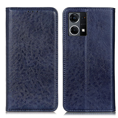 Custodia Portafoglio In Pelle Cover con Supporto K01Z per Oppo F21 Pro 4G Blu