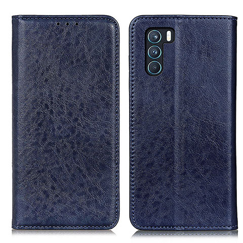 Custodia Portafoglio In Pelle Cover con Supporto K01Z per Oppo K9 Pro 5G Blu