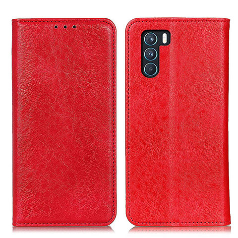 Custodia Portafoglio In Pelle Cover con Supporto K01Z per Oppo K9 Pro 5G Rosso