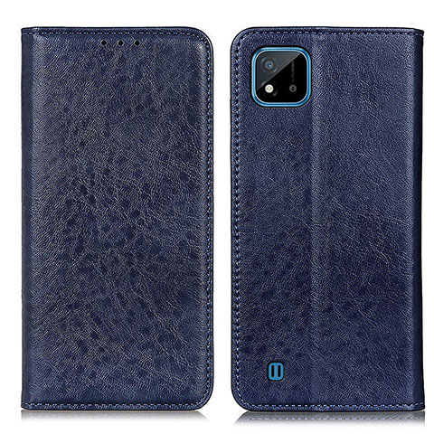 Custodia Portafoglio In Pelle Cover con Supporto K01Z per Realme Narzo 50i Blu