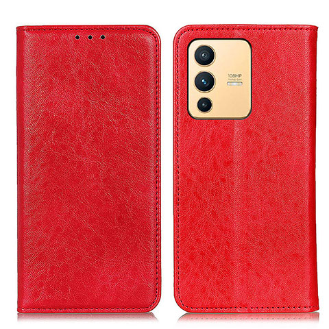 Custodia Portafoglio In Pelle Cover con Supporto K01Z per Vivo V23 5G Rosso