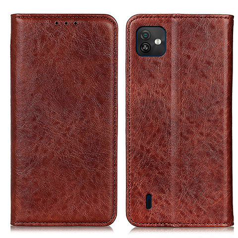 Custodia Portafoglio In Pelle Cover con Supporto K01Z per Wiko Y82 Marrone