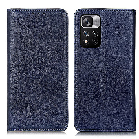 Custodia Portafoglio In Pelle Cover con Supporto K01Z per Xiaomi Mi 11i 5G (2022) Blu