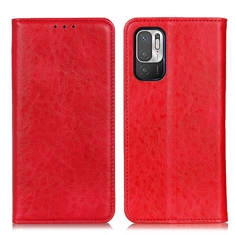 Custodia Portafoglio In Pelle Cover con Supporto K01Z per Xiaomi POCO M3 Pro 5G Rosso