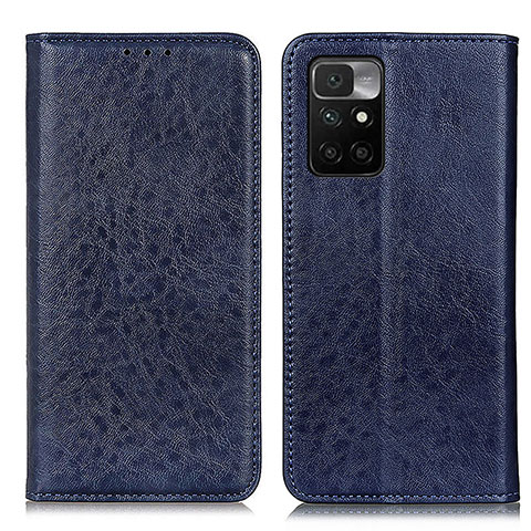 Custodia Portafoglio In Pelle Cover con Supporto K01Z per Xiaomi Redmi 10 4G Blu