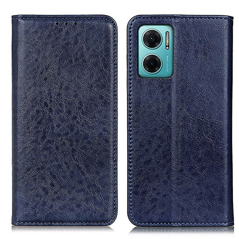 Custodia Portafoglio In Pelle Cover con Supporto K01Z per Xiaomi Redmi 10 5G Blu