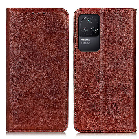 Custodia Portafoglio In Pelle Cover con Supporto K01Z per Xiaomi Redmi K50 Pro 5G Marrone