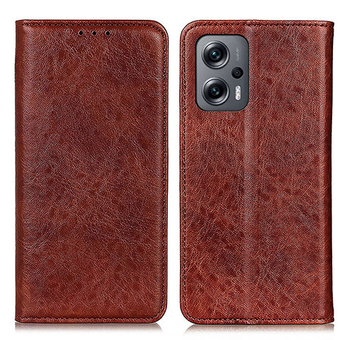 Custodia Portafoglio In Pelle Cover con Supporto K01Z per Xiaomi Redmi K50i 5G Marrone