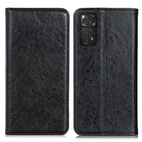 Custodia Portafoglio In Pelle Cover con Supporto K01Z per Xiaomi Redmi Note 11 4G (2022) Nero