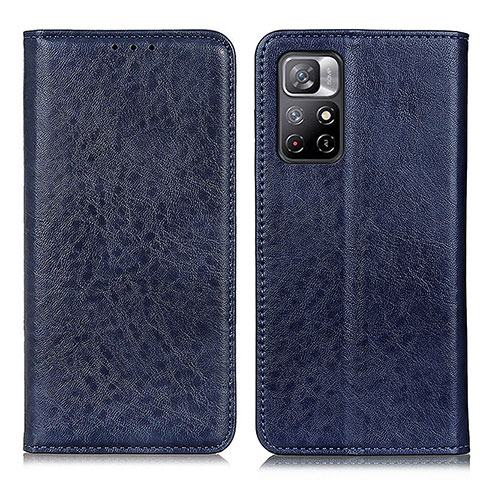 Custodia Portafoglio In Pelle Cover con Supporto K01Z per Xiaomi Redmi Note 11 5G Blu