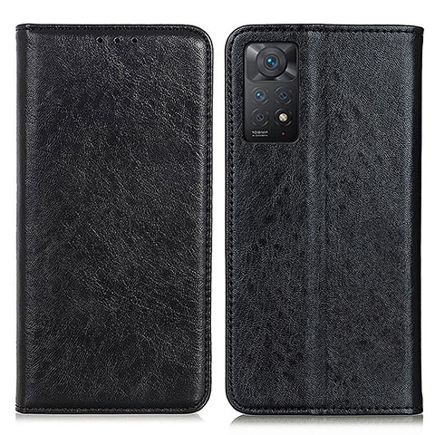 Custodia Portafoglio In Pelle Cover con Supporto K01Z per Xiaomi Redmi Note 11 Pro 4G Nero