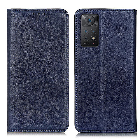 Custodia Portafoglio In Pelle Cover con Supporto K01Z per Xiaomi Redmi Note 11 Pro 5G Blu