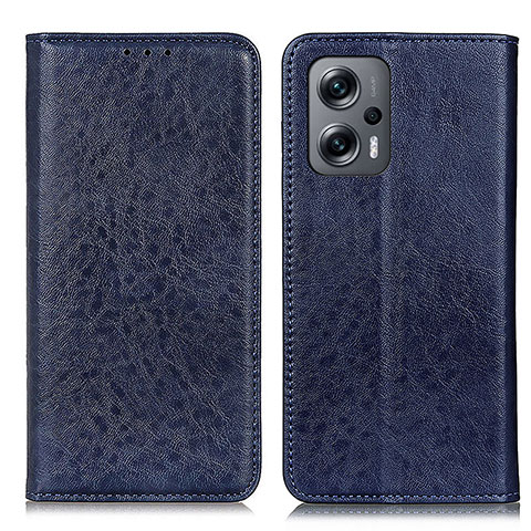 Custodia Portafoglio In Pelle Cover con Supporto K01Z per Xiaomi Redmi Note 11T Pro 5G Blu