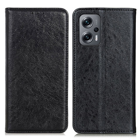 Custodia Portafoglio In Pelle Cover con Supporto K01Z per Xiaomi Redmi Note 12T Pro 5G Nero