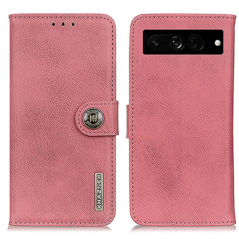 Custodia Portafoglio In Pelle Cover con Supporto K02Z per Google Pixel 7 Pro 5G Rosa