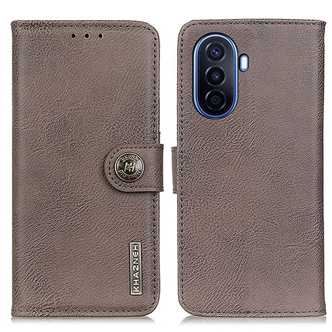 Custodia Portafoglio In Pelle Cover con Supporto K02Z per Huawei Nova Y70 Plus Grigio