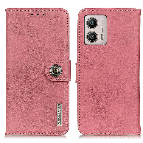 Custodia Portafoglio In Pelle Cover con Supporto K02Z per Motorola Moto G53y 5G Rosa