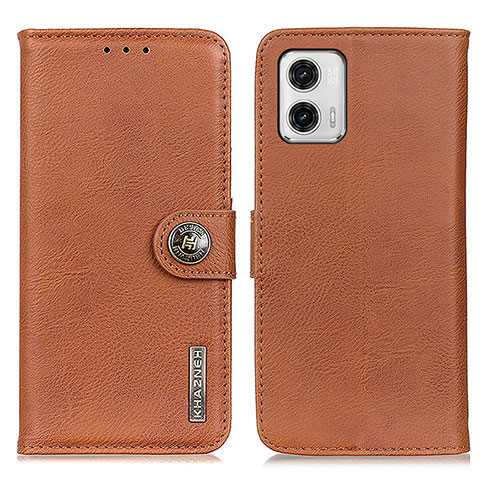 Custodia Portafoglio In Pelle Cover con Supporto K02Z per Motorola Moto G73 5G Marrone