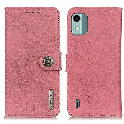 Custodia Portafoglio In Pelle Cover con Supporto K02Z per Nokia C12 Rosa