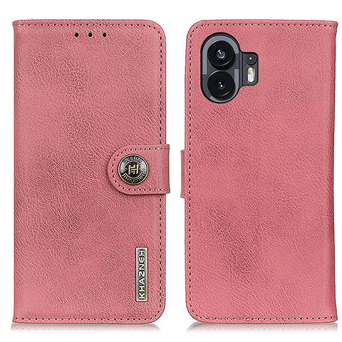 Custodia Portafoglio In Pelle Cover con Supporto K02Z per Nothing Phone 2 Rosa