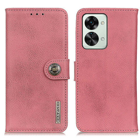 Custodia Portafoglio In Pelle Cover con Supporto K02Z per OnePlus Nord 2T 5G Rosa