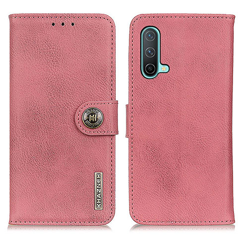 Custodia Portafoglio In Pelle Cover con Supporto K02Z per OnePlus Nord CE 5G Rosa