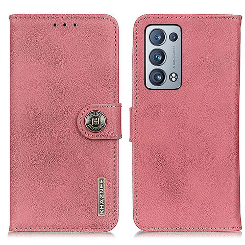 Custodia Portafoglio In Pelle Cover con Supporto K02Z per Oppo Reno6 Pro 5G Rosa