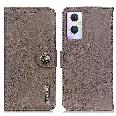 Custodia Portafoglio In Pelle Cover con Supporto K02Z per Oppo Reno8 Z 5G Grigio