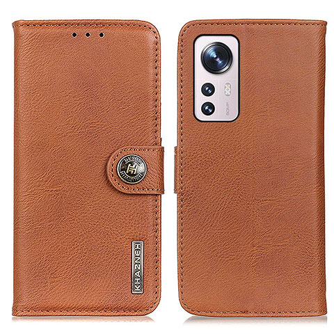 Custodia Portafoglio In Pelle Cover con Supporto K02Z per Xiaomi Mi 12 5G Marrone