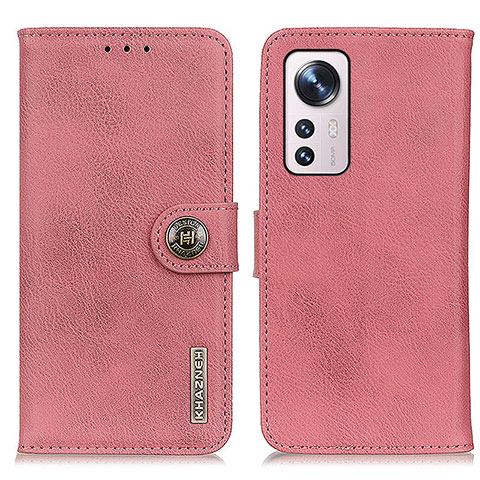 Custodia Portafoglio In Pelle Cover con Supporto K02Z per Xiaomi Mi 12 5G Rosa