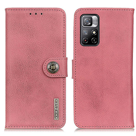 Custodia Portafoglio In Pelle Cover con Supporto K02Z per Xiaomi Poco M4 Pro 5G Rosa