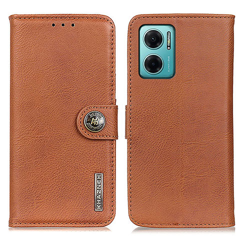 Custodia Portafoglio In Pelle Cover con Supporto K02Z per Xiaomi Redmi 10 Prime Plus 5G Marrone