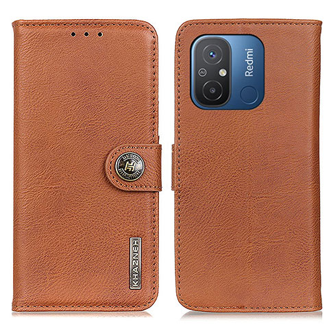 Custodia Portafoglio In Pelle Cover con Supporto K02Z per Xiaomi Redmi 12C 4G Marrone