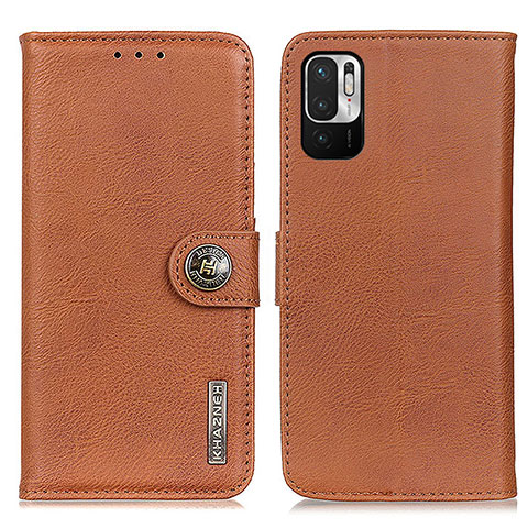 Custodia Portafoglio In Pelle Cover con Supporto K02Z per Xiaomi Redmi Note 10 JE 5G Marrone