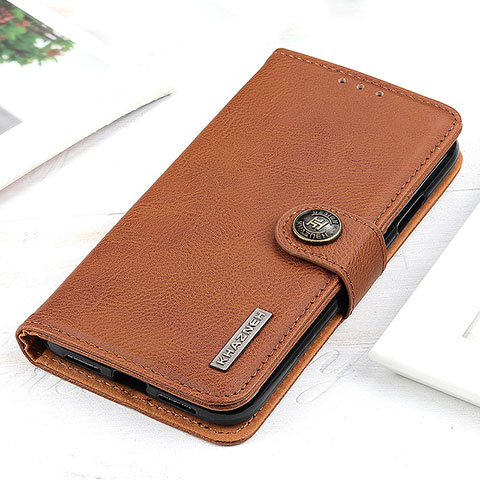 Custodia Portafoglio In Pelle Cover con Supporto K02Z per Xiaomi Redmi Note 10S 4G Marrone