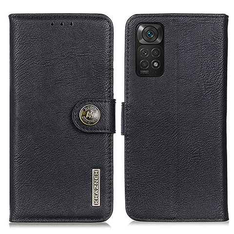 Custodia Portafoglio In Pelle Cover con Supporto K02Z per Xiaomi Redmi Note 11 4G (2022) Nero