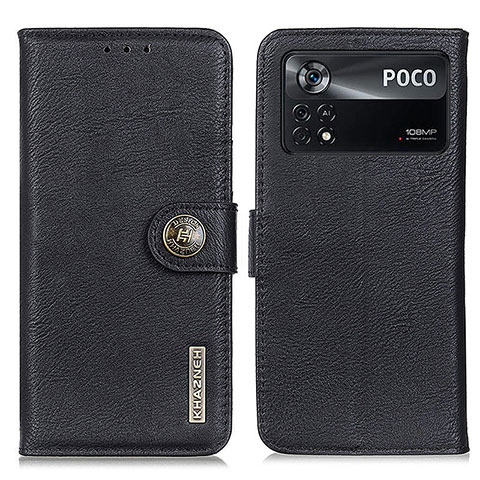 Custodia Portafoglio In Pelle Cover con Supporto K02Z per Xiaomi Redmi Note 11E Pro 5G Nero