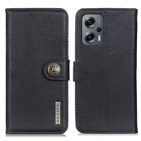 Custodia Portafoglio In Pelle Cover con Supporto K02Z per Xiaomi Redmi Note 11T Pro+ Plus 5G Nero