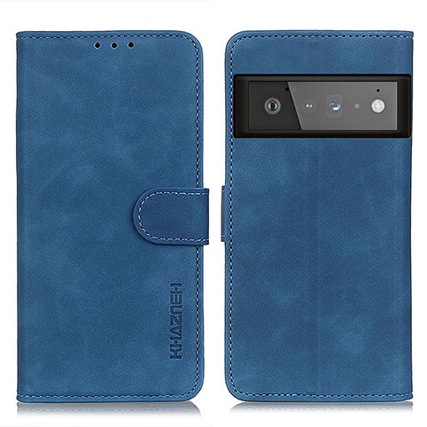 Custodia Portafoglio In Pelle Cover con Supporto K03Z per Google Pixel 6 Pro 5G Blu