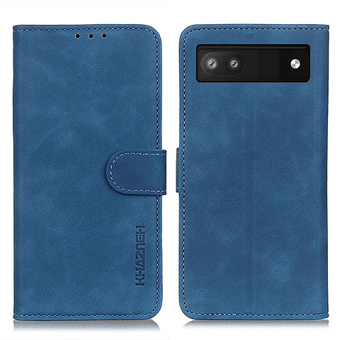 Custodia Portafoglio In Pelle Cover con Supporto K03Z per Google Pixel 6a 5G Blu