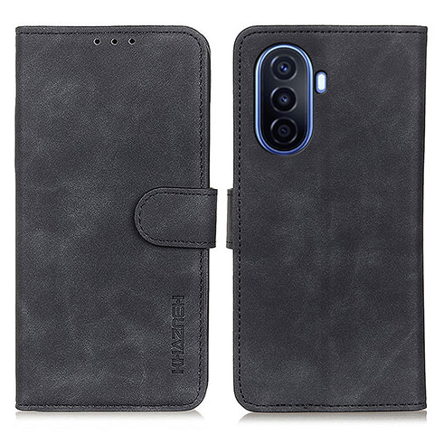 Custodia Portafoglio In Pelle Cover con Supporto K03Z per Huawei Enjoy 50 Nero