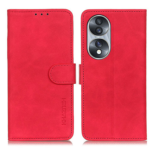 Custodia Portafoglio In Pelle Cover con Supporto K03Z per Huawei Honor 70 5G Rosso