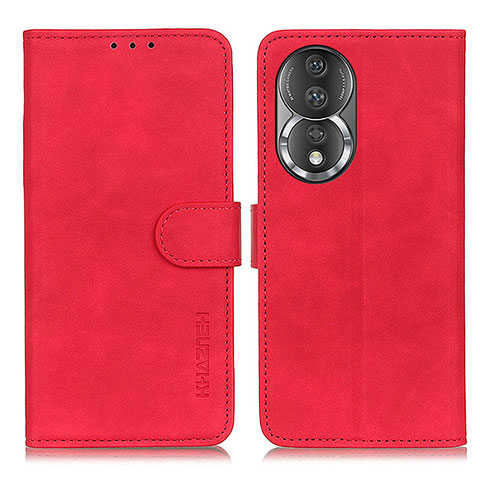 Custodia Portafoglio In Pelle Cover con Supporto K03Z per Huawei Honor 80 5G Rosso