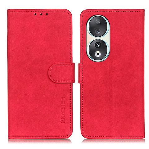 Custodia Portafoglio In Pelle Cover con Supporto K03Z per Huawei Honor 90 5G Rosso