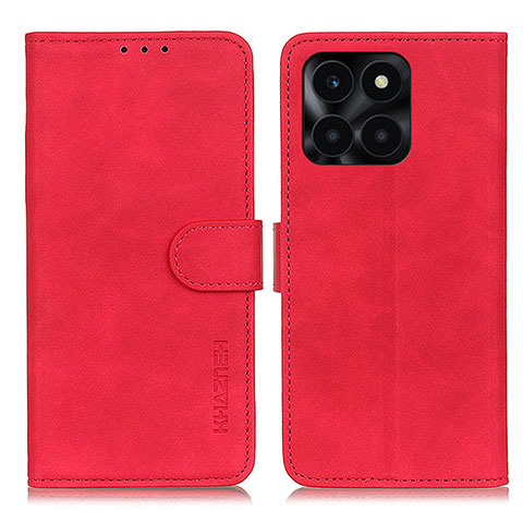 Custodia Portafoglio In Pelle Cover con Supporto K03Z per Huawei Honor X8b Rosso